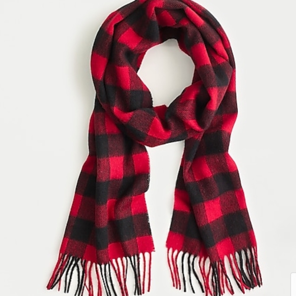 J Crew Abraham Moon Plaid Wool Scarf, NWT